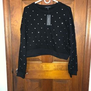 Romeo + Juliet Couture Womens long sleeve crop top